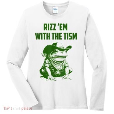 Rizz Em With The Tism Frog Women's Long Sleeve Shirt