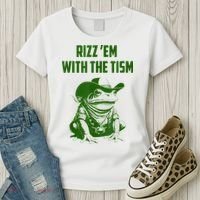Rizz Em With The Tism Frog Women's T-Shirt thumb 3