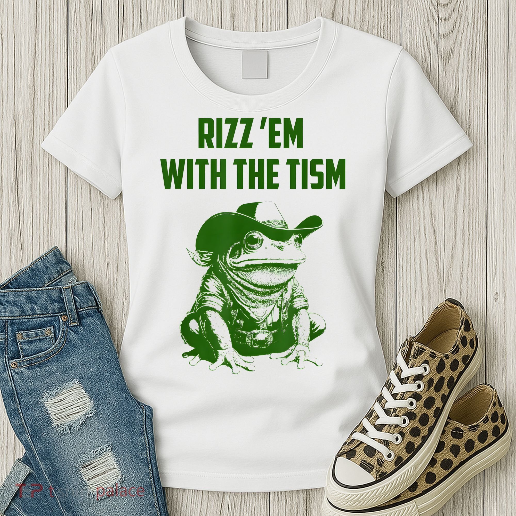 Rizz Em With The Tism Frog Women's T-Shirt