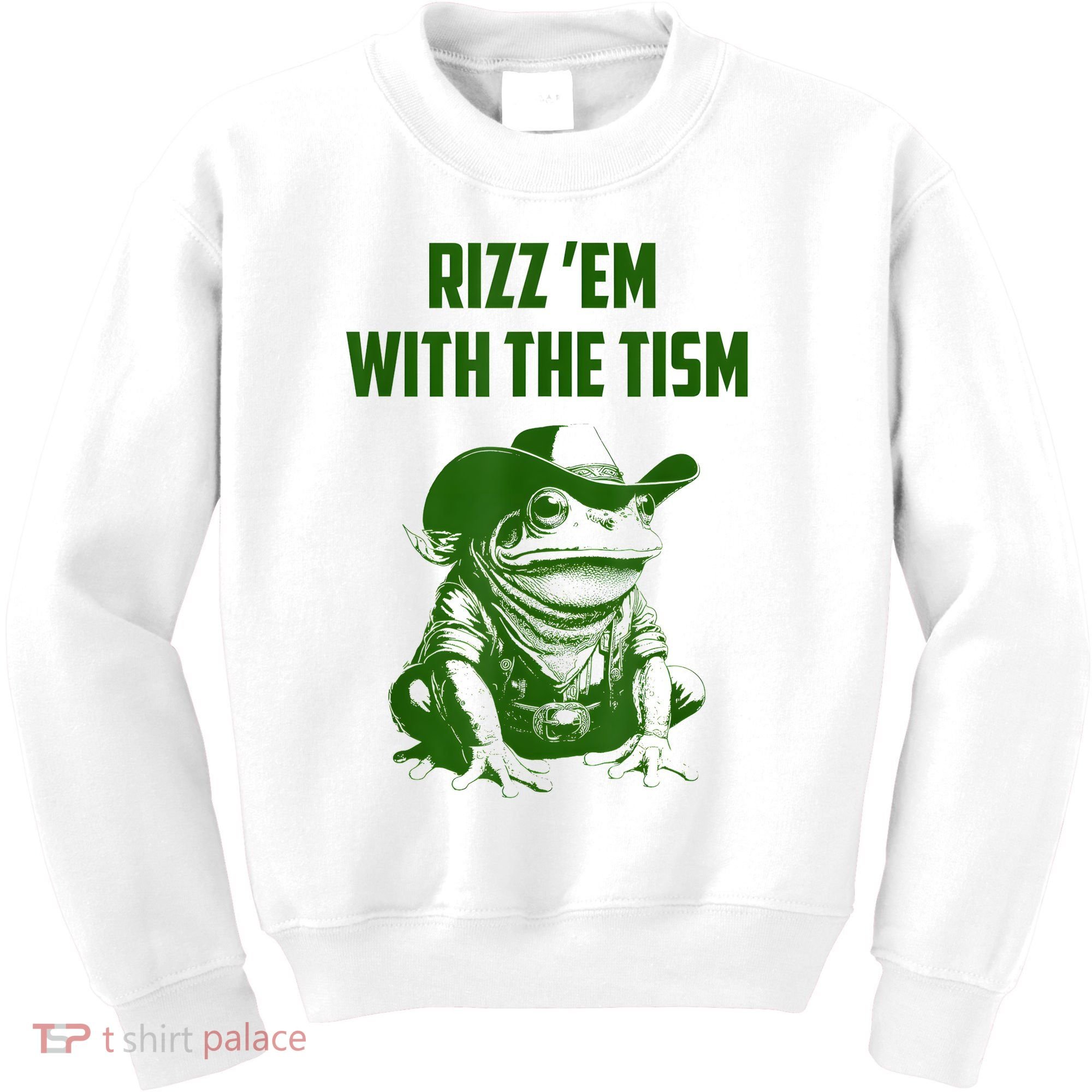 Rizz Em With The Tism Frog Kids Sweatshirt
