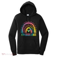 Rainbow Fourth 4Th Grade Vibes Back To School Tie Dye Gift Women's Hoodie thumb 0