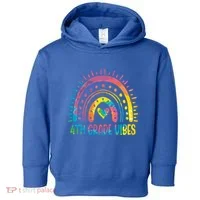 Rainbow Fourth 4Th Grade Vibes Back To School Tie Dye Gift Toddler Hoodie thumb 0