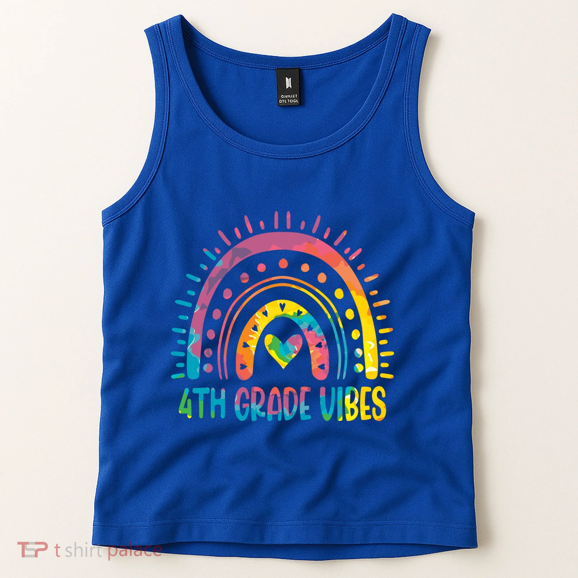 Rainbow Fourth 4Th Grade Vibes Back To School Tie Dye Gift Tank Top