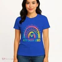 Rainbow Fourth 4Th Grade Vibes Back To School Tie Dye Gift Women's T-Shirt thumb 4