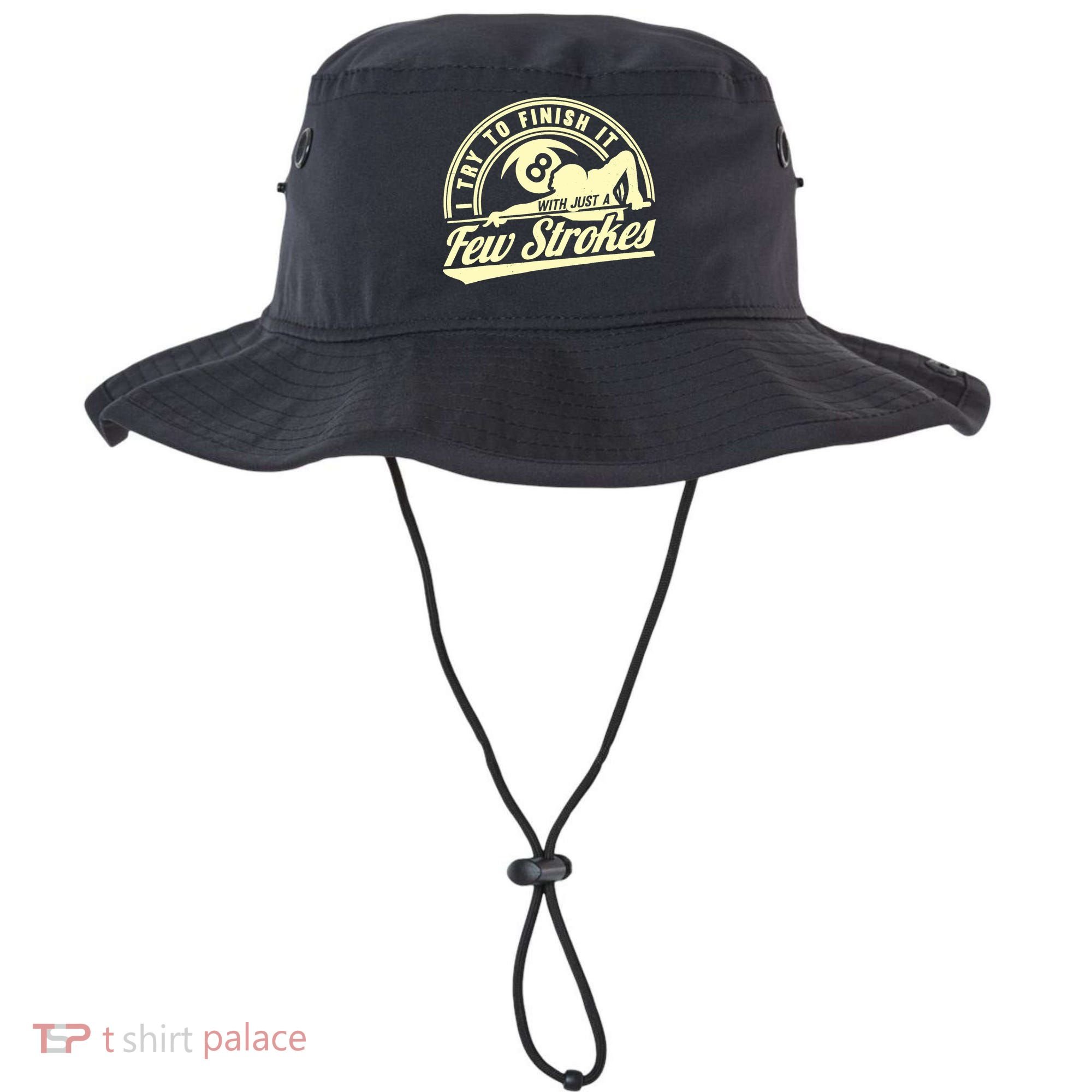 Retro Funny 8 Ball Finish It Few Strokes Pool Billiards Gift Bucket Hat