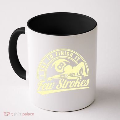 Retro Funny 8 Ball Finish It Few Strokes Pool Billiards Gift Coffee Mug