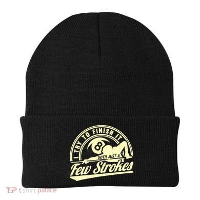 Retro Funny 8 Ball Finish It Few Strokes Pool Billiards Gift Beanie