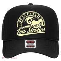 Retro Funny 8 Ball Finish It Few Strokes Pool Billiards Gift Hat thumb 0