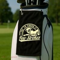Retro Funny 8 Ball Finish It Few Strokes Pool Billiards Gift Golf Towel thumb 2