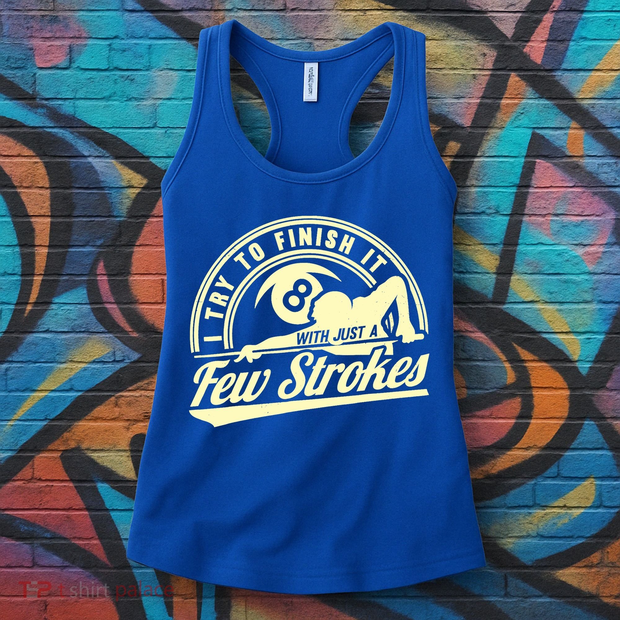 Retro Funny 8 Ball Finish It Few Strokes Pool Billiards Gift Women's Tank Top