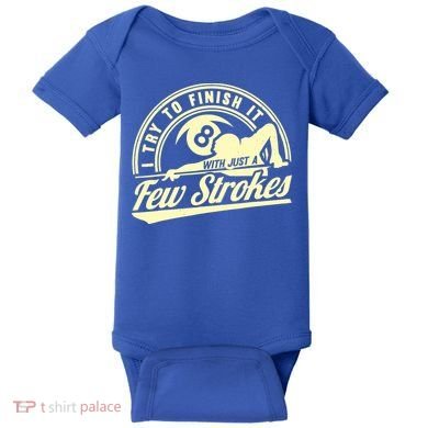 Retro Funny 8 Ball Finish It Few Strokes Pool Billiards Gift Baby Bodysuit