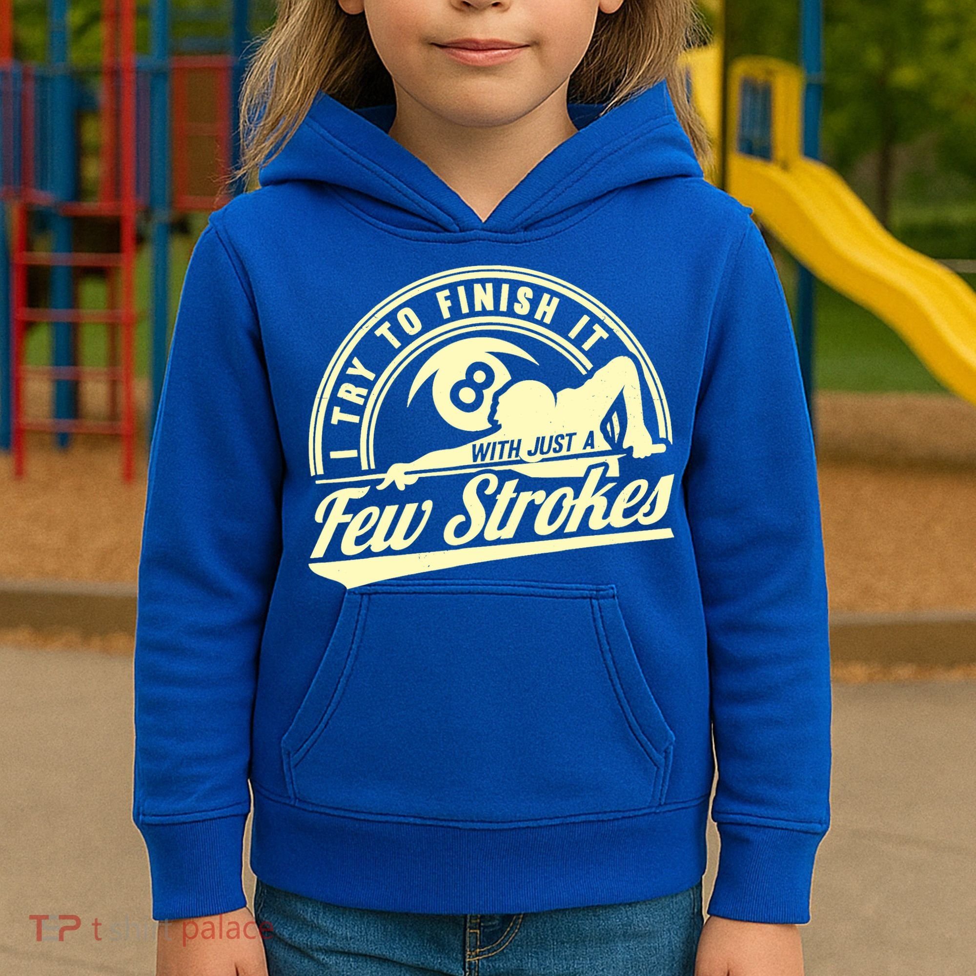 Retro Funny 8 Ball Finish It Few Strokes Pool Billiards Gift Kids Hoodie