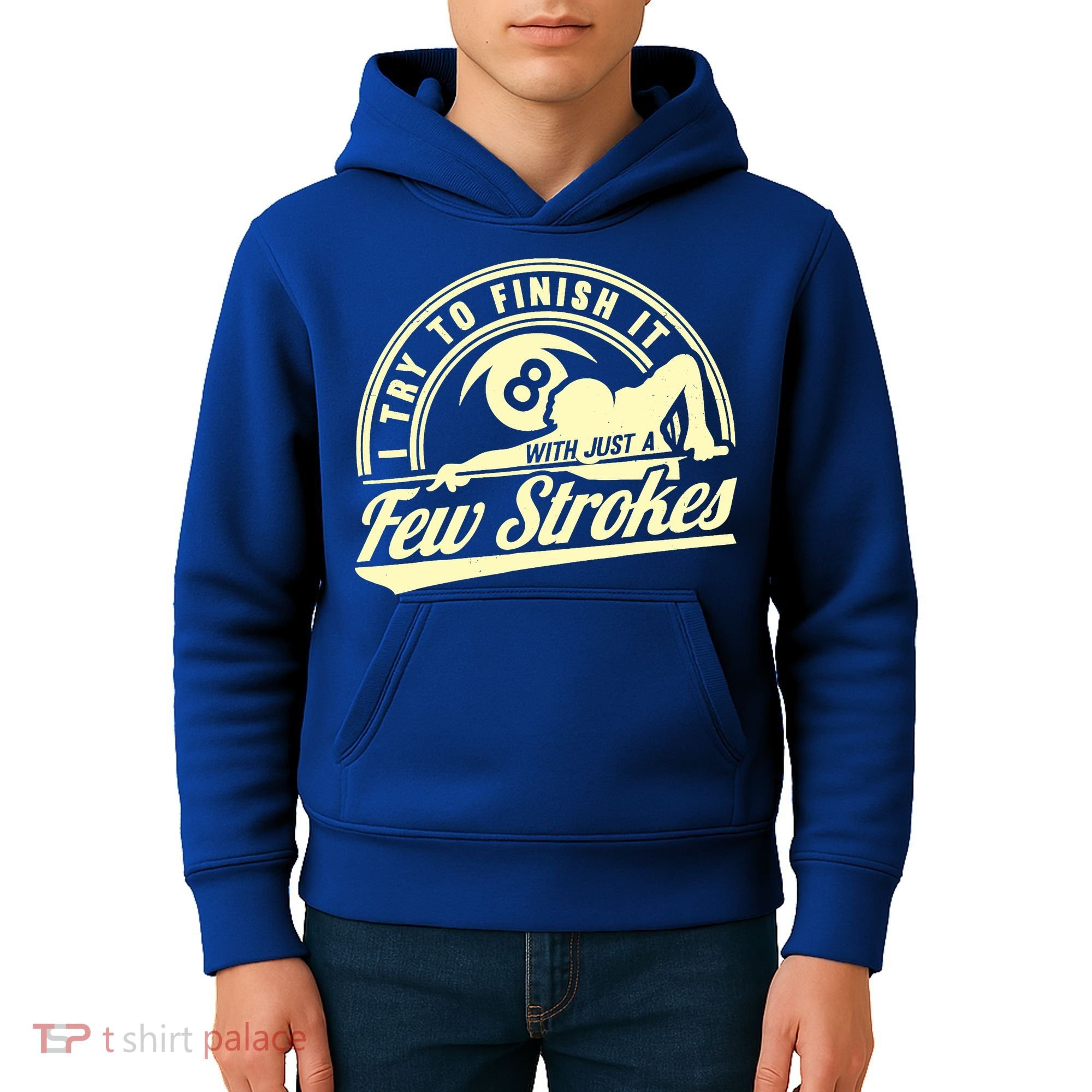 Retro Funny 8 Ball Finish It Few Strokes Pool Billiards Gift Kids Hoodie
