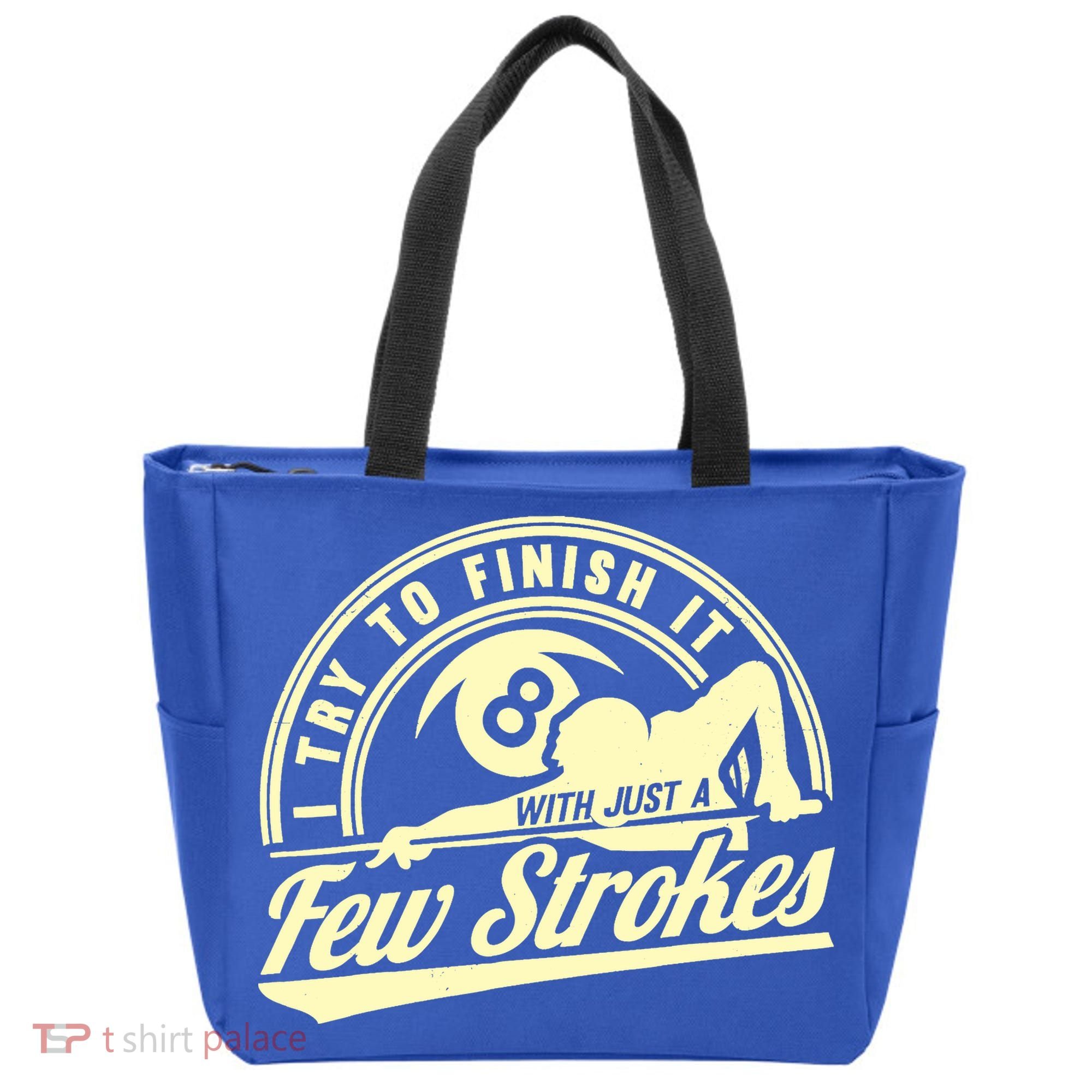 Retro Funny 8 Ball Finish It Few Strokes Pool Billiards Gift Tote Bag