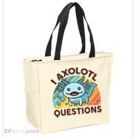 Retro Funny Axolotl I Axolotl Questions Cute Axolotl Tote Bag thumb 2