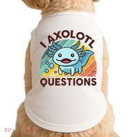 Retro Funny Axolotl I Axolotl Questions Cute Axolotl Doggie Tank thumb 0
