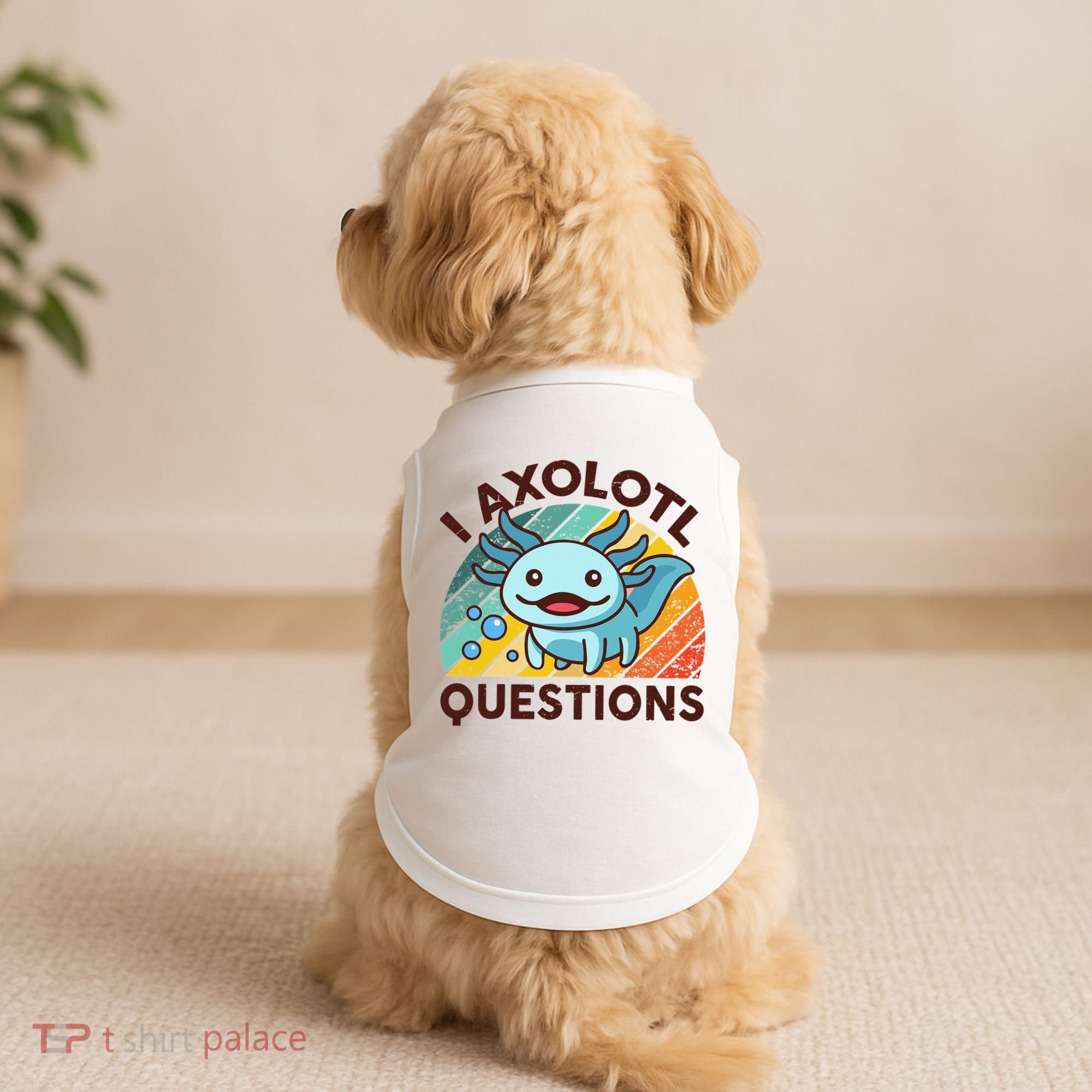 Retro Funny Axolotl I Axolotl Questions Cute Axolotl Doggie Tank
