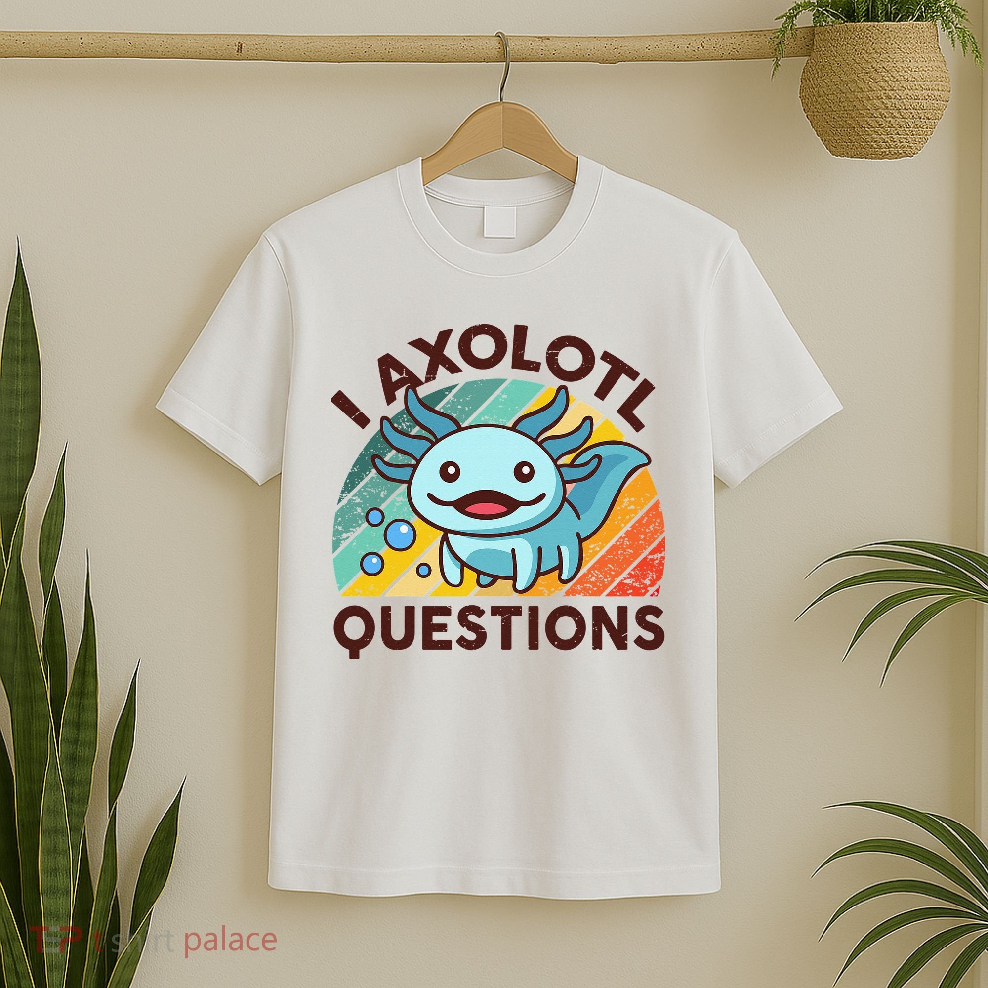 Retro Funny Axolotl I Axolotl Questions Cute Axolotl T-Shirt