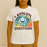Retro Funny Axolotl I Axolotl Questions Cute Axolotl T-Shirt thumb 4