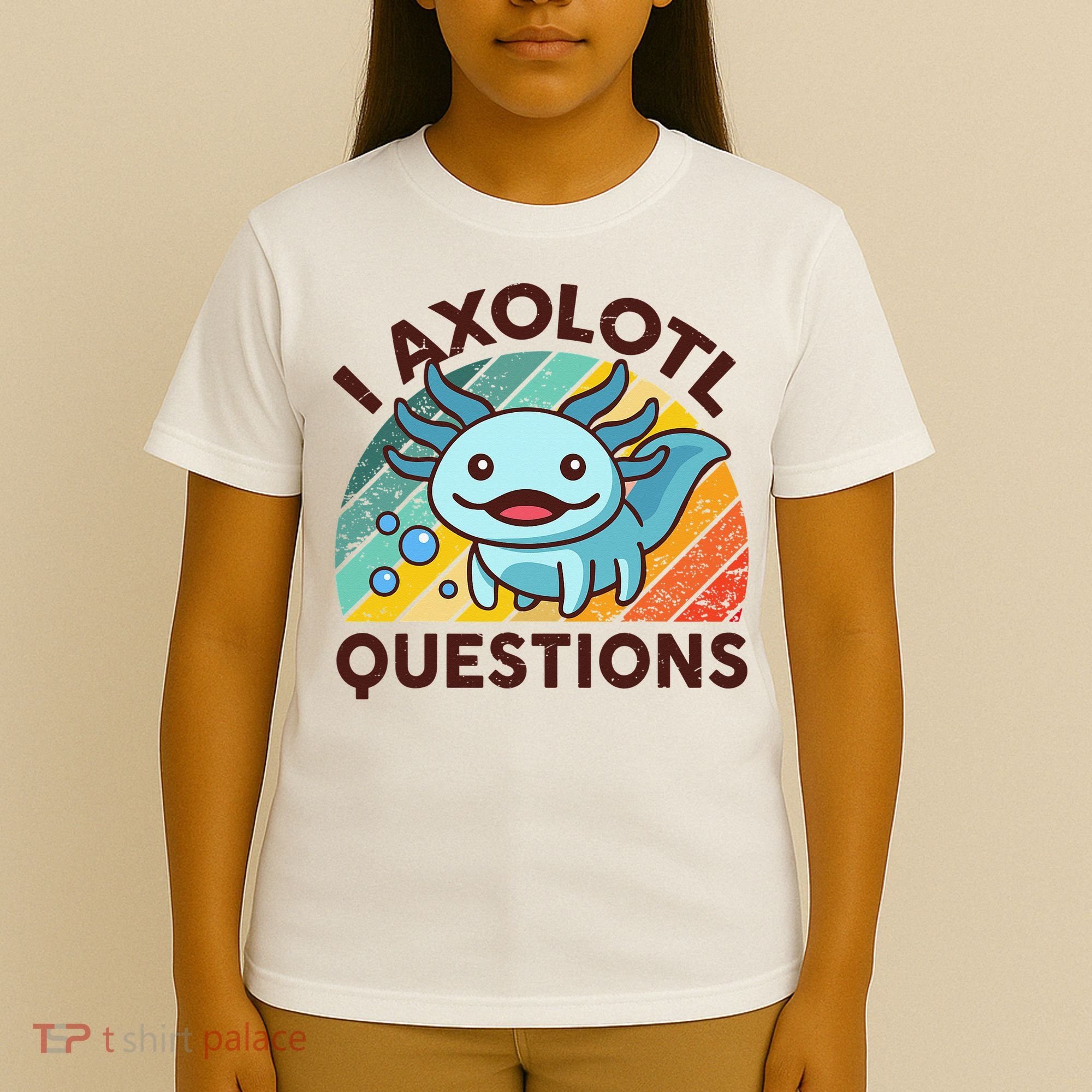 Retro Funny Axolotl I Axolotl Questions Cute Axolotl T-Shirt