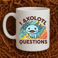 Retro Funny Axolotl I Axolotl Questions Cute Axolotl Coffee Mug thumb 2