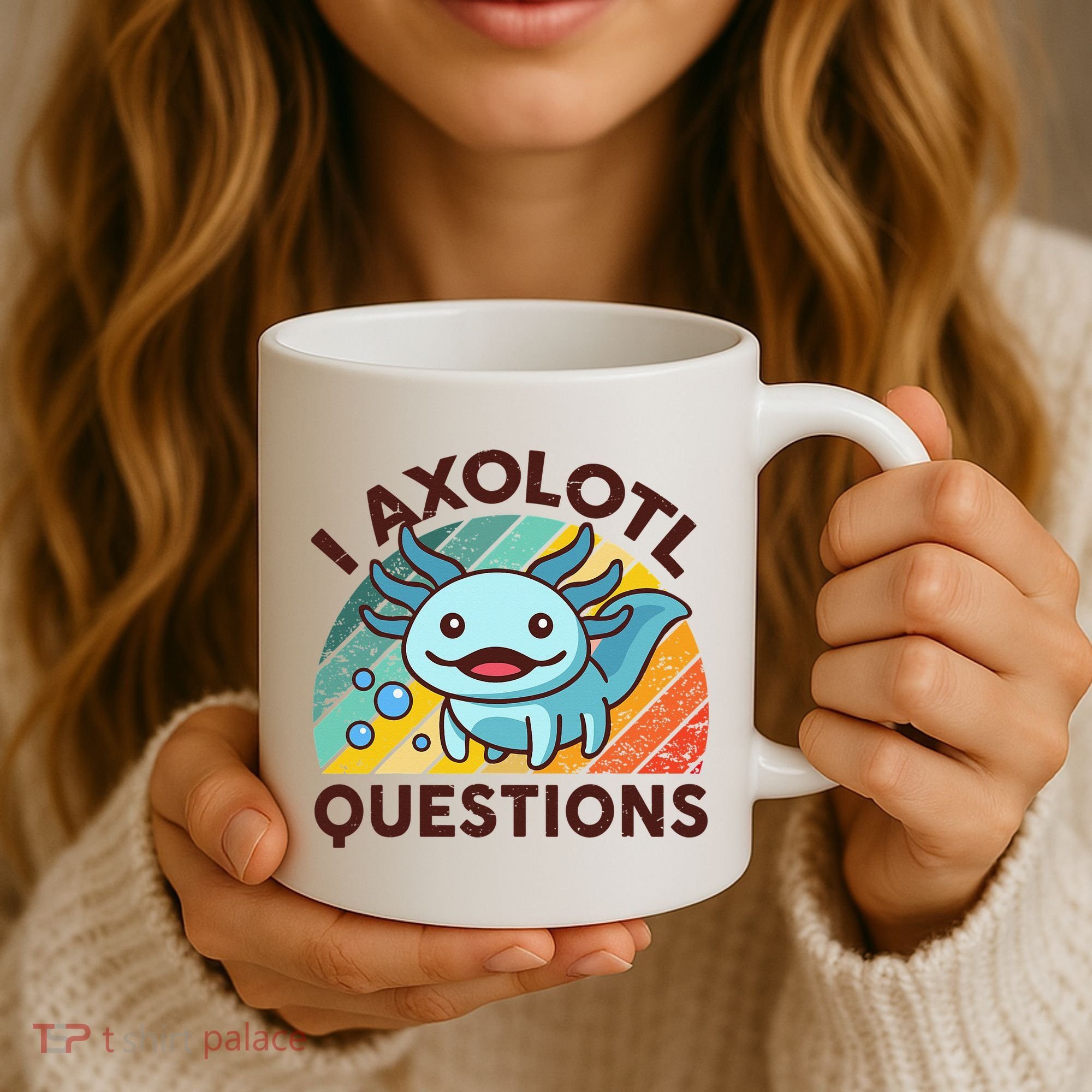 Retro Funny Axolotl I Axolotl Questions Cute Axolotl Coffee Mug