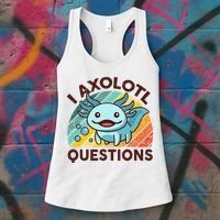 Retro Funny Axolotl I Axolotl Questions Cute Axolotl Women's Tank Top thumb 3