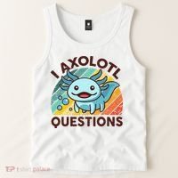 Retro Funny Axolotl I Axolotl Questions Cute Axolotl Tank Top thumb 2