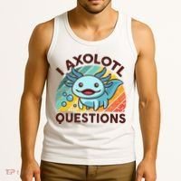 Retro Funny Axolotl I Axolotl Questions Cute Axolotl Tank Top thumb 3