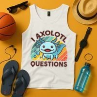 Retro Funny Axolotl I Axolotl Questions Cute Axolotl Tank Top thumb 4
