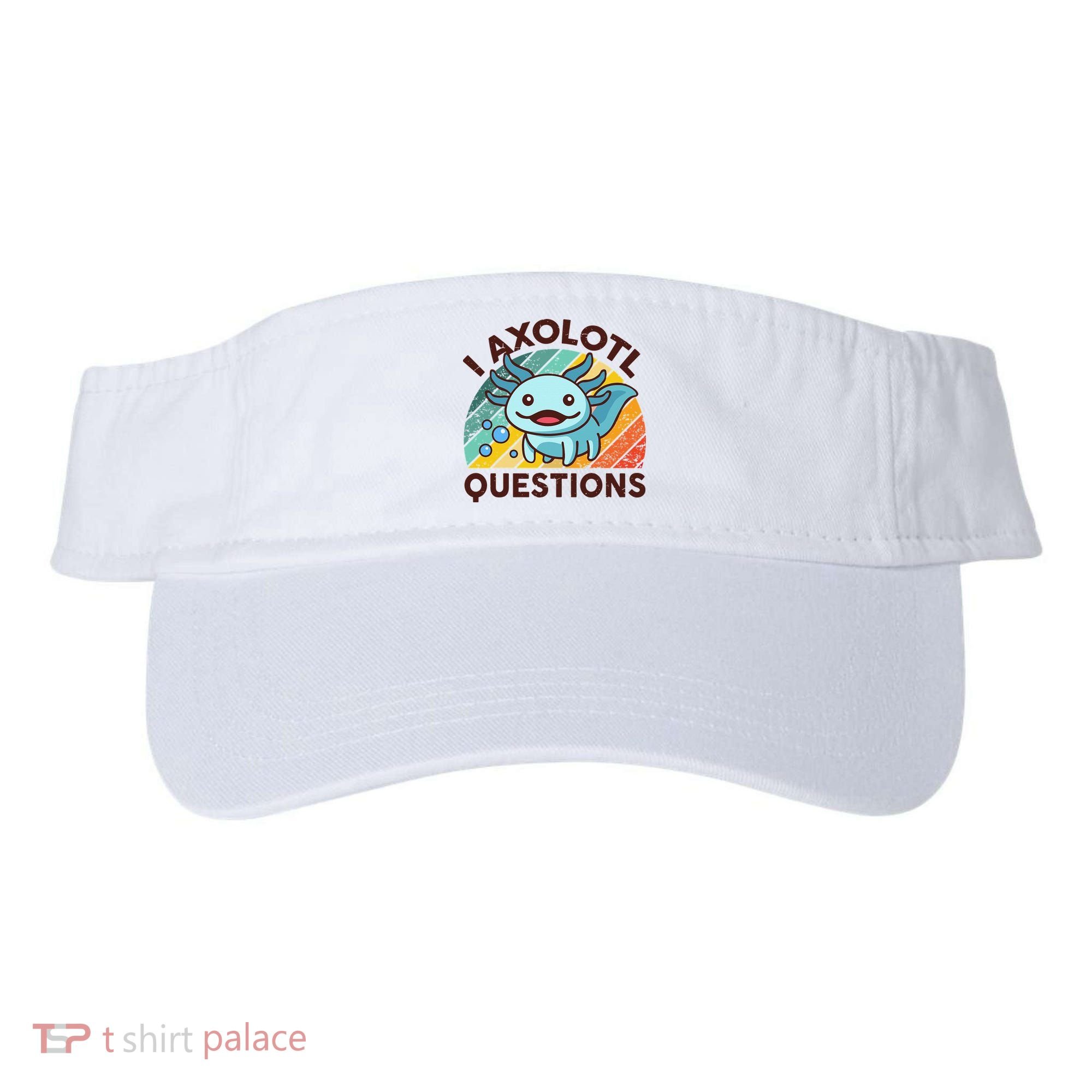 Retro Funny Axolotl I Axolotl Questions Cute Axolotl Visor