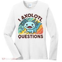 Retro Funny Axolotl I Axolotl Questions Cute Axolotl Women's Long Sleeve Shirt thumb 0