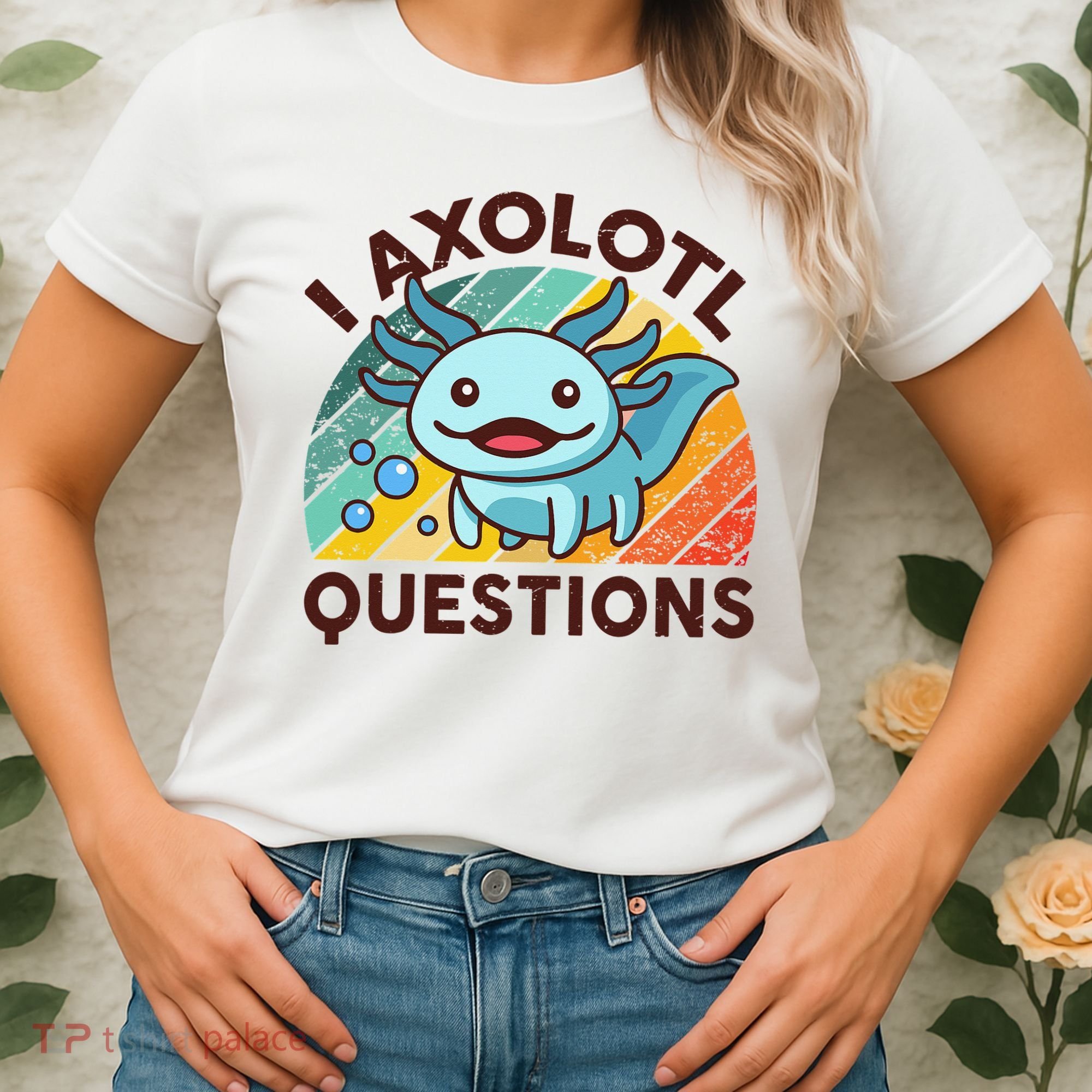 Retro Funny Axolotl I Axolotl Questions Cute Axolotl Women's T-Shirt