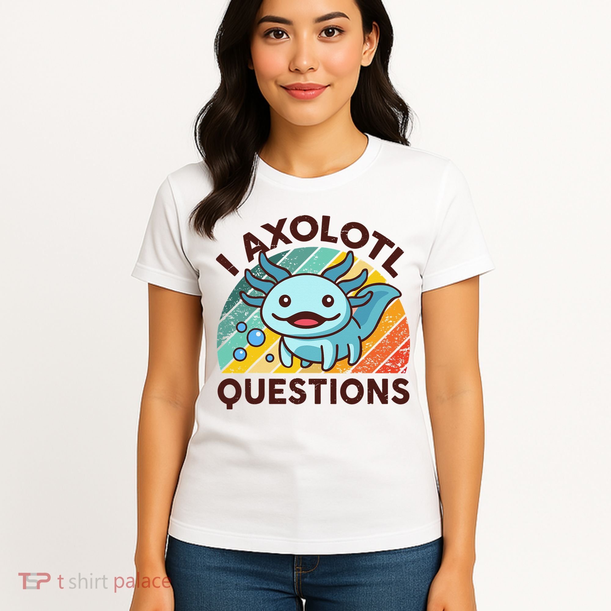 Retro Funny Axolotl I Axolotl Questions Cute Axolotl Women's T-Shirt