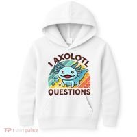 Retro Funny Axolotl I Axolotl Questions Cute Axolotl Kids Hoodie thumb 0
