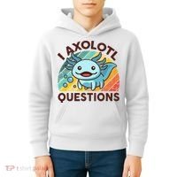 Retro Funny Axolotl I Axolotl Questions Cute Axolotl Kids Hoodie thumb 4