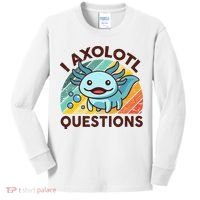 Retro Funny Axolotl I Axolotl Questions Cute Axolotl Kids Long Sleeve Shirt thumb 0