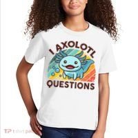 Retro Funny Axolotl I Axolotl Questions Cute Axolotl Kids T-Shirt thumb 2