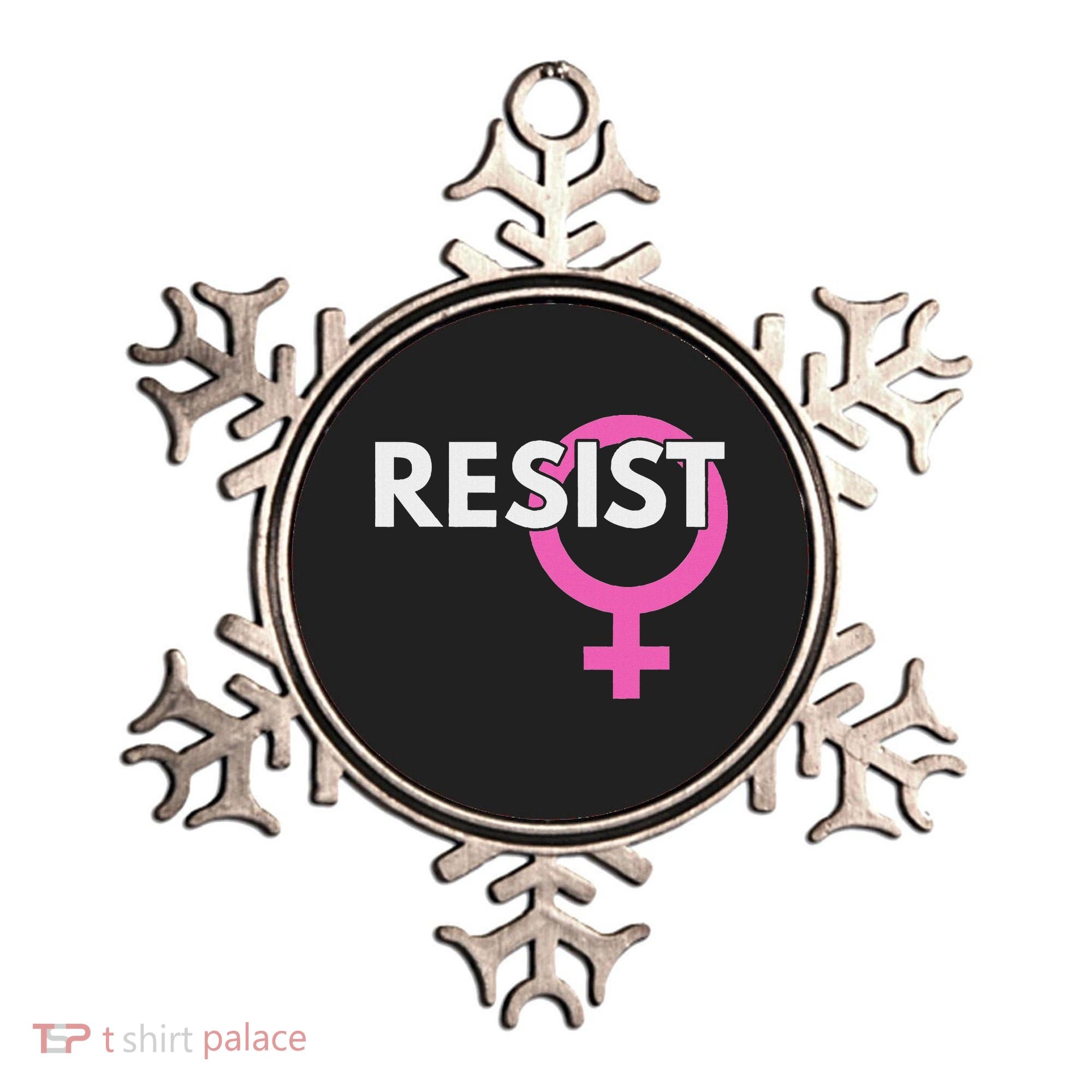 Resist Feminist Anti Trump Ornament