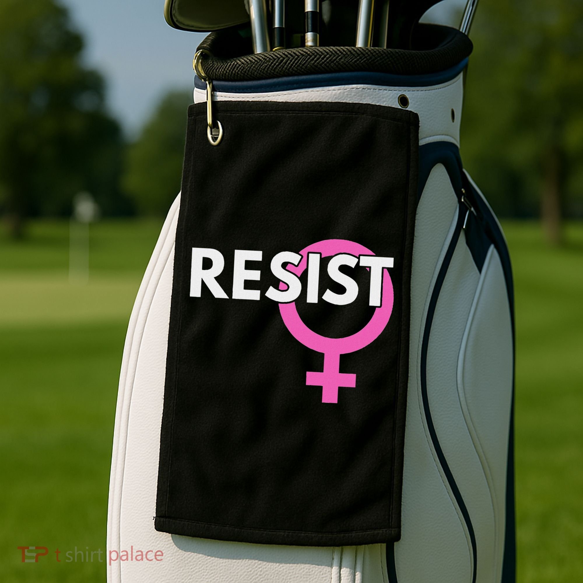 Resist Feminist Anti Trump Golf Towel