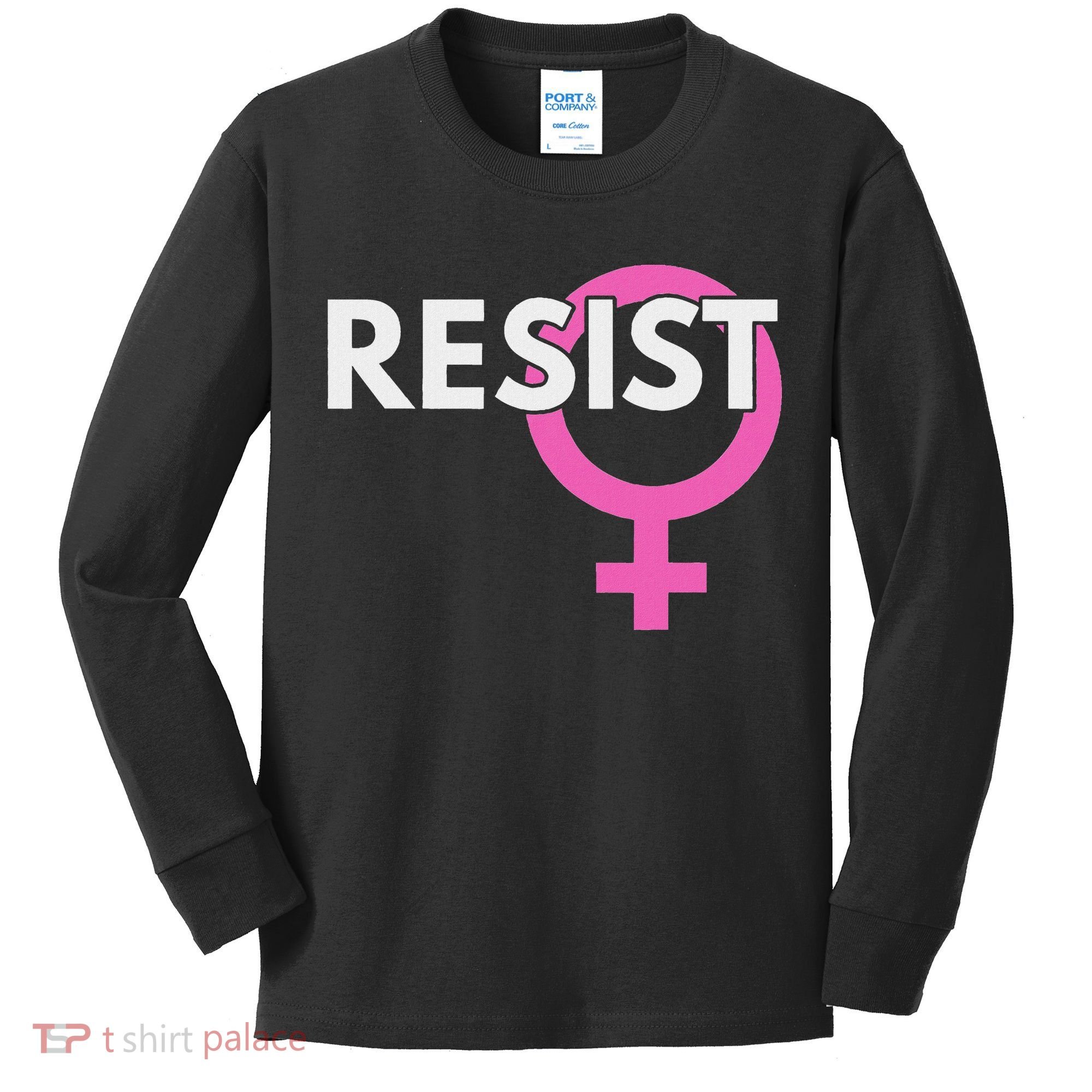 Resist Feminist Anti Trump Kids Long Sleeve Shirt