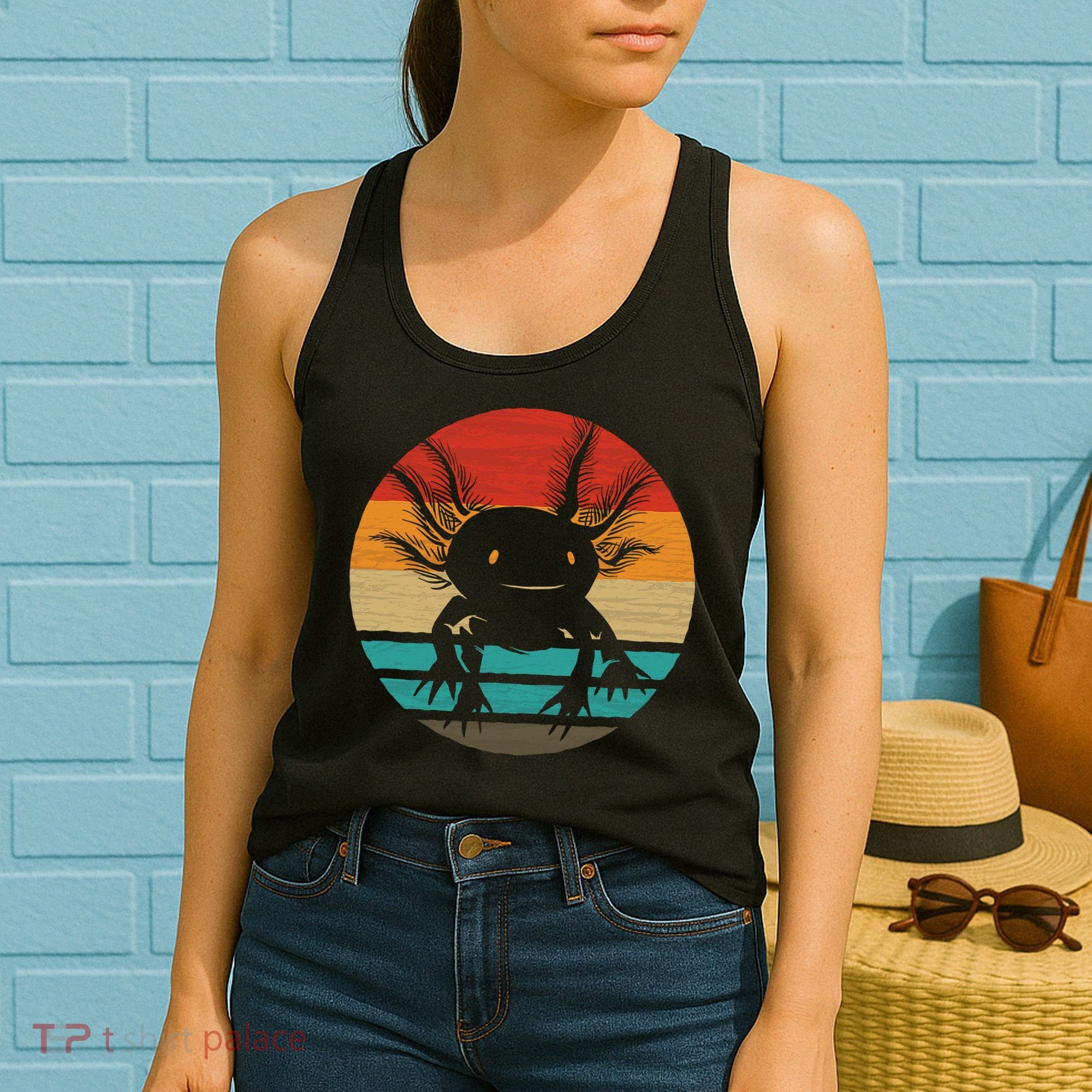 Retro Funny Axolotl I Axolotl Questions Cute Axolotl  Women's Tank Top