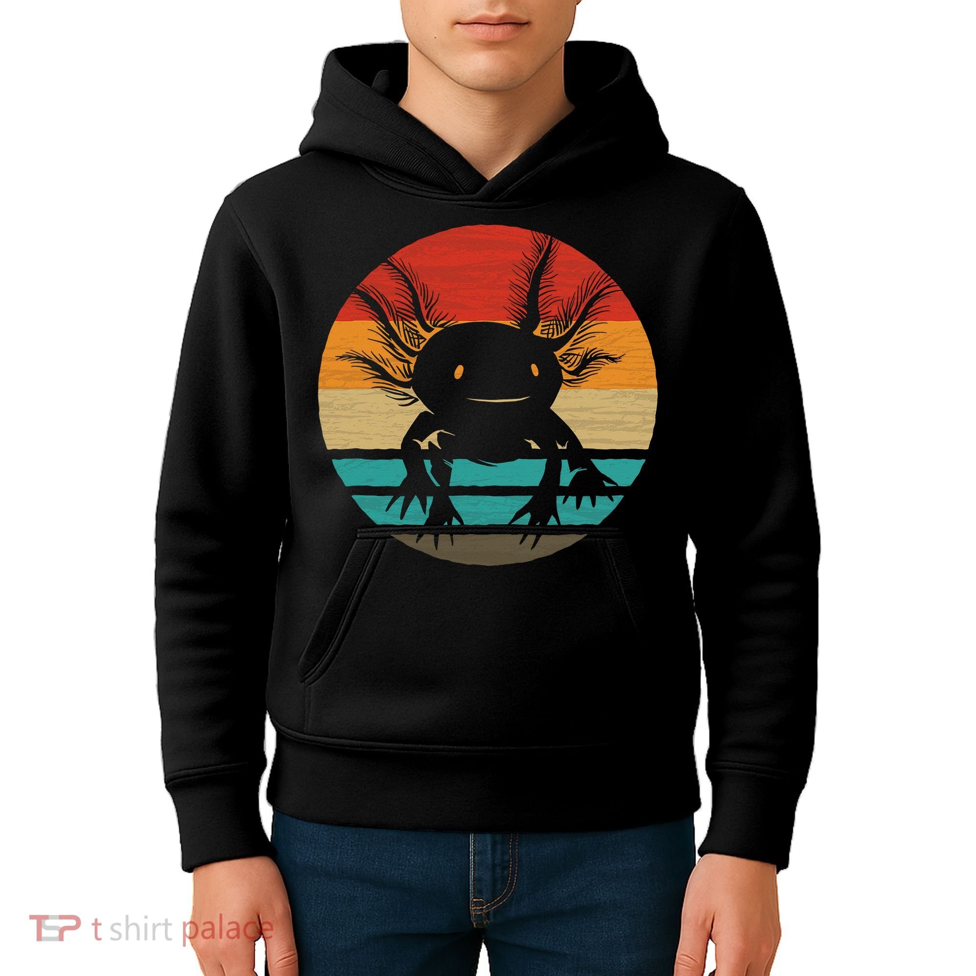 Retro Funny Axolotl I Axolotl Questions Cute Axolotl  Kids Hoodie