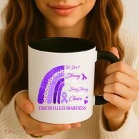Rainbow Fibromyalgia Awareness Being Strong Is Choice Cute Gift Coffee Mug thumb 3
