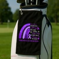 Rainbow Fibromyalgia Awareness Being Strong Is Choice Cute Gift Golf Towel thumb 2