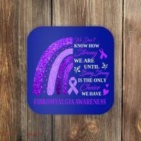 Rainbow Fibromyalgia Awareness Being Strong Is Choice Cute Gift Coaster thumb 0