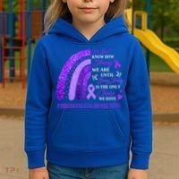 Rainbow Fibromyalgia Awareness Being Strong Is Choice Cute Gift Kids Hoodie thumb 3