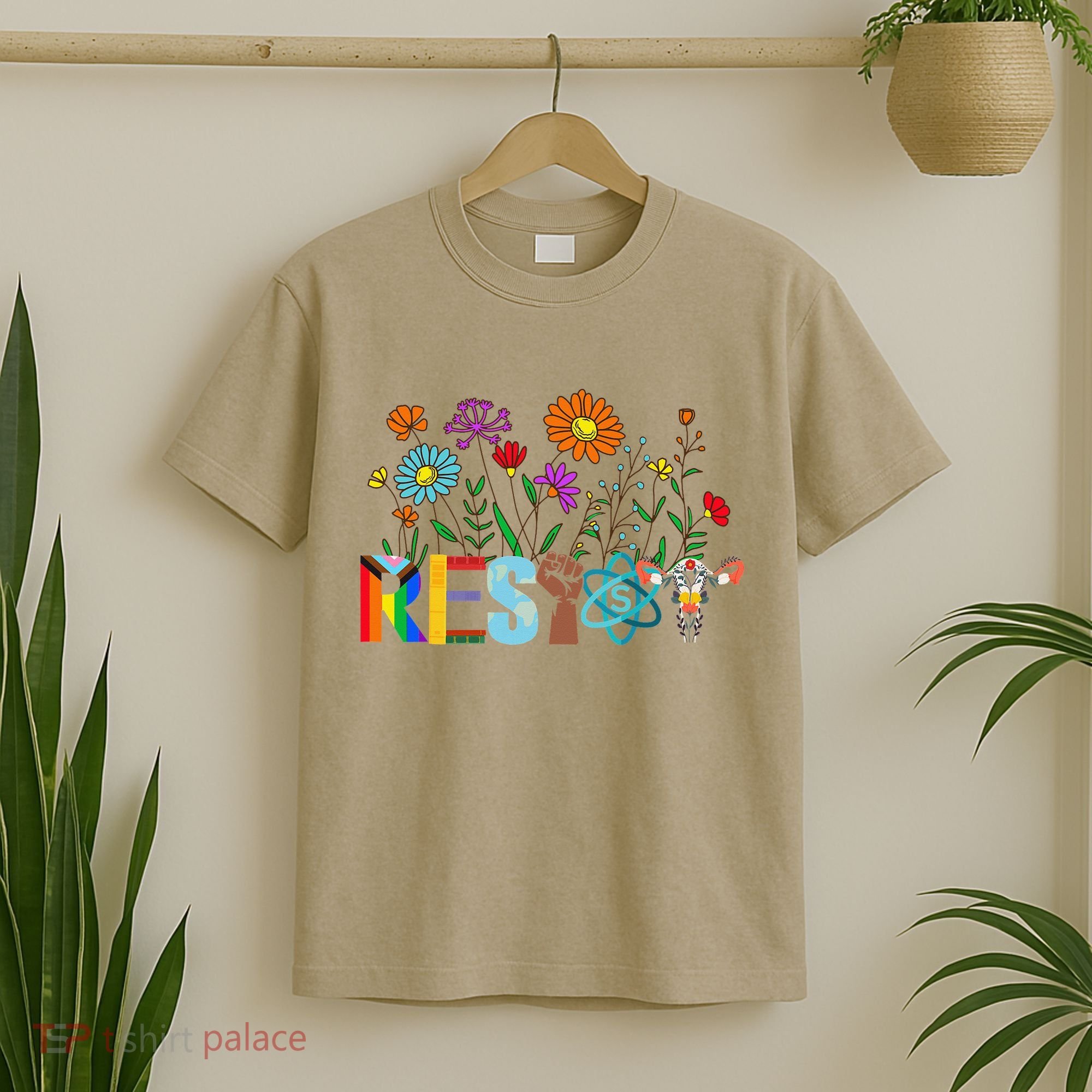 RESIST Floral Anti Trump Political Protest Not My President T-Shirt