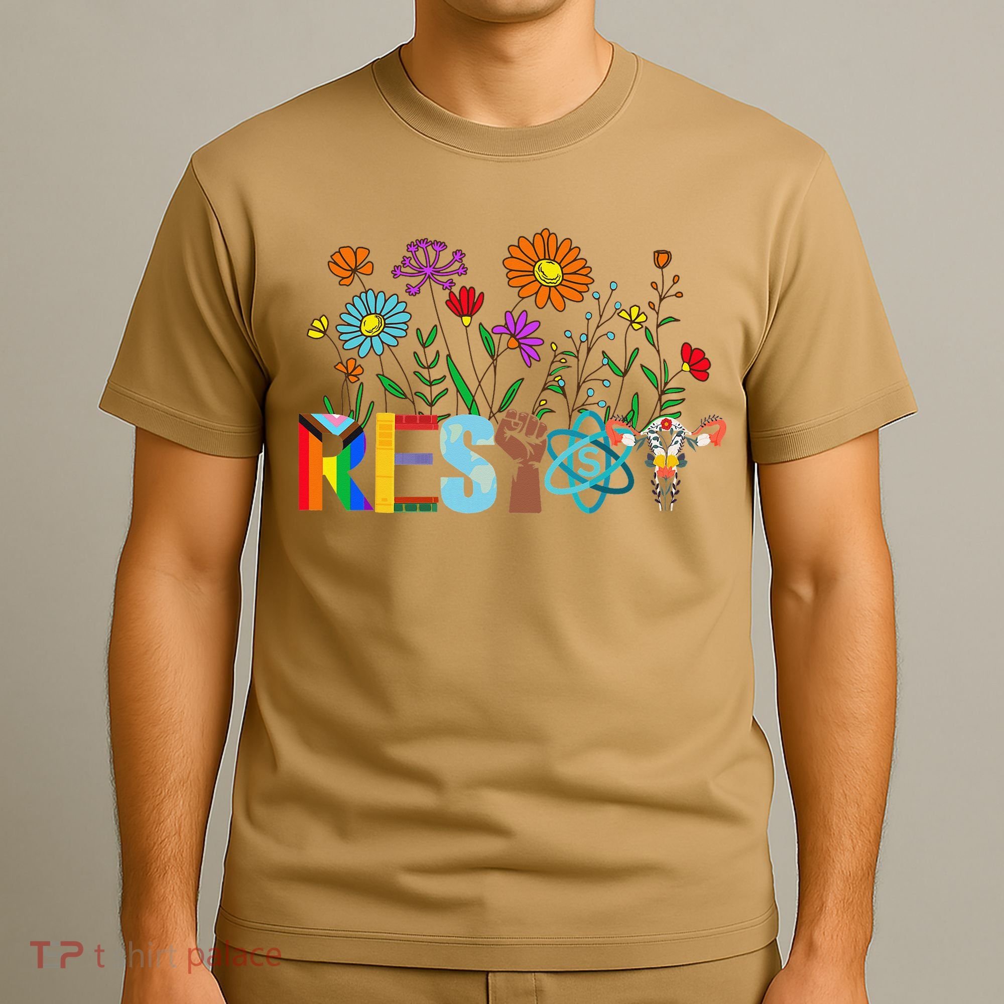 RESIST Floral Anti Trump Political Protest Not My President T-Shirt