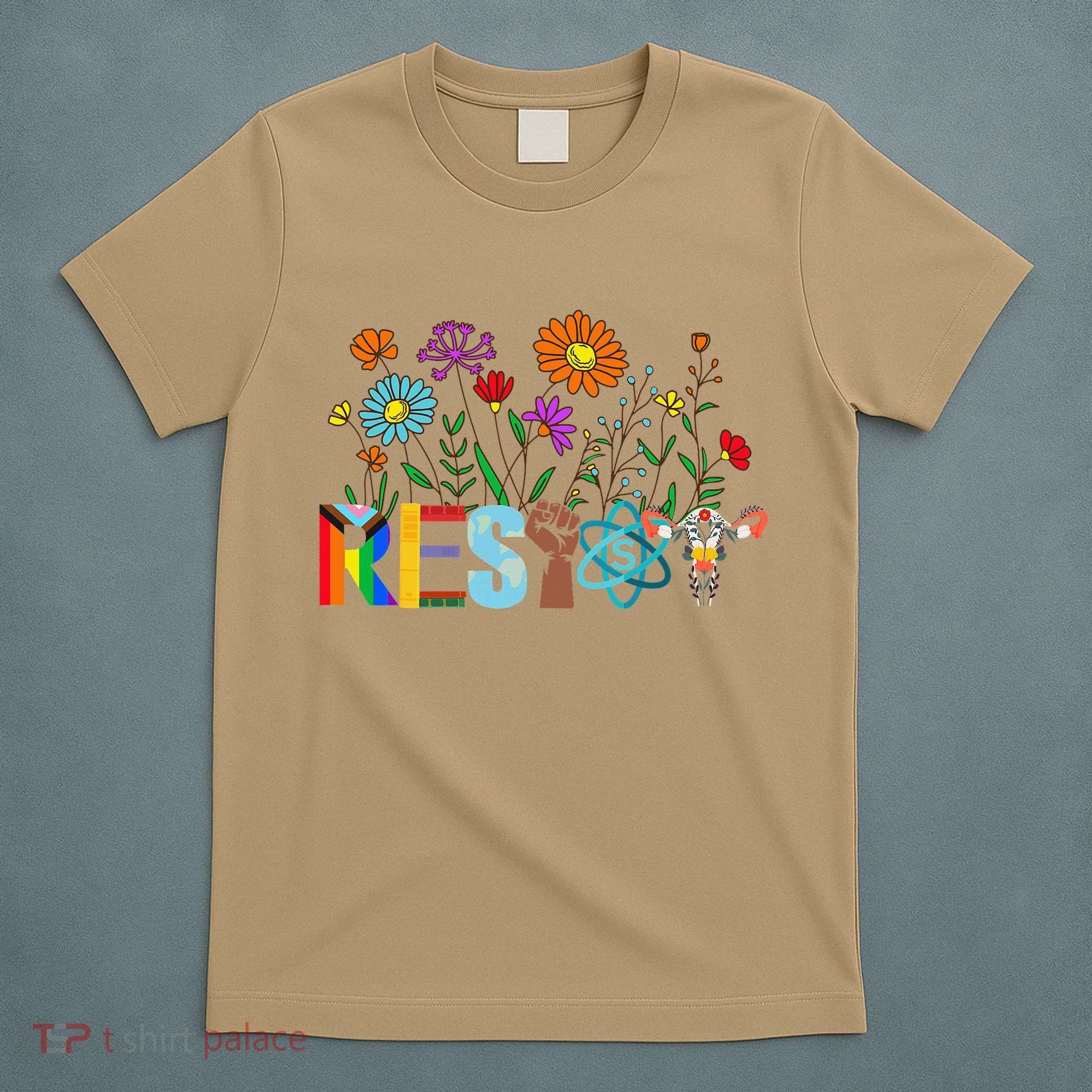 RESIST Floral Anti Trump Political Protest Not My President T-Shirt